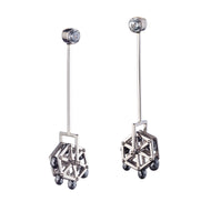 Ferris Wheel Black Diamond Earring