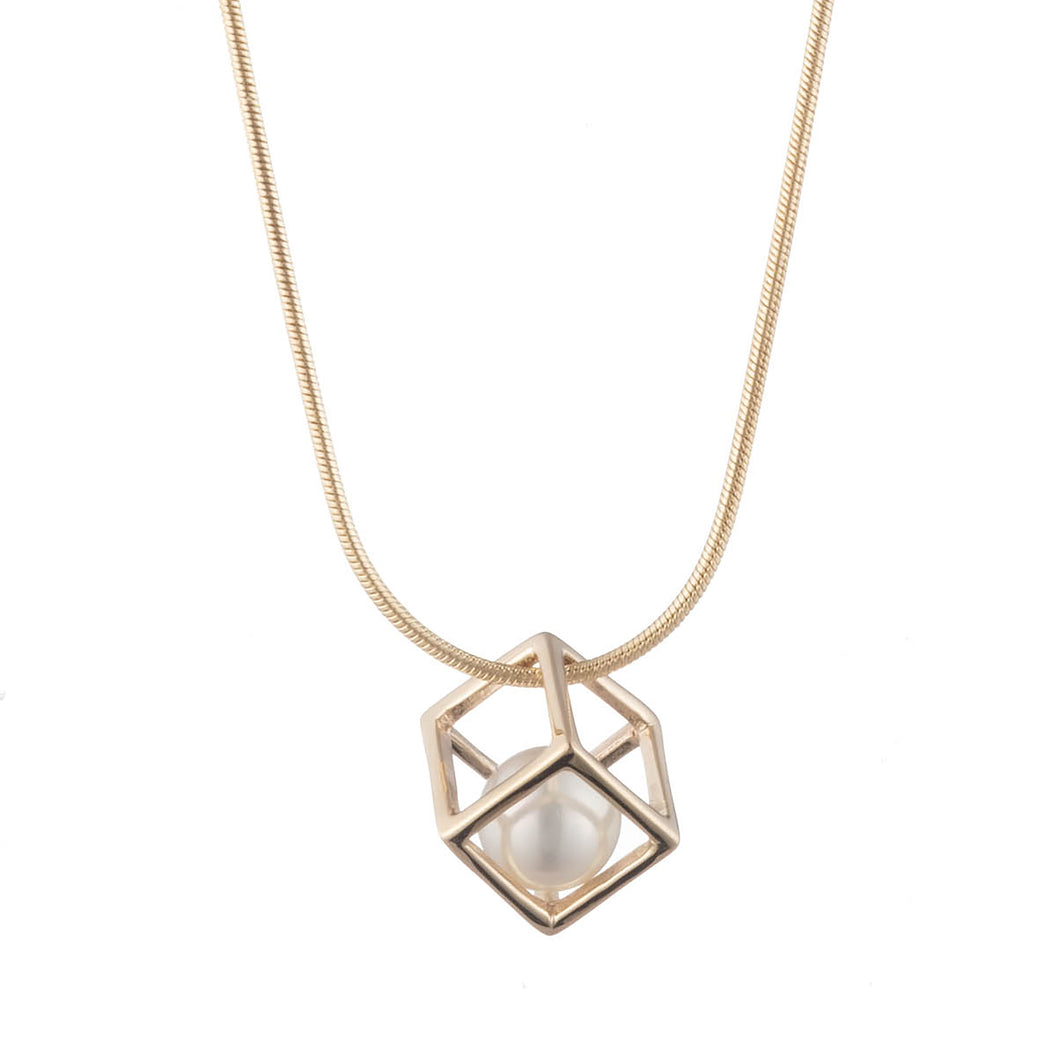 Cage Cubed Pendant Necklace